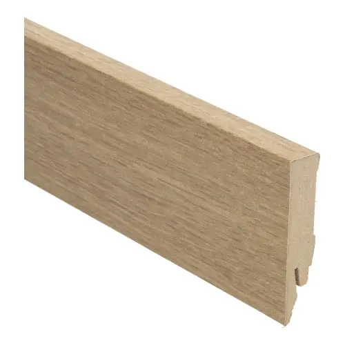 Rechte folieplint 2400x70x14 fijngestreept eiken naturel