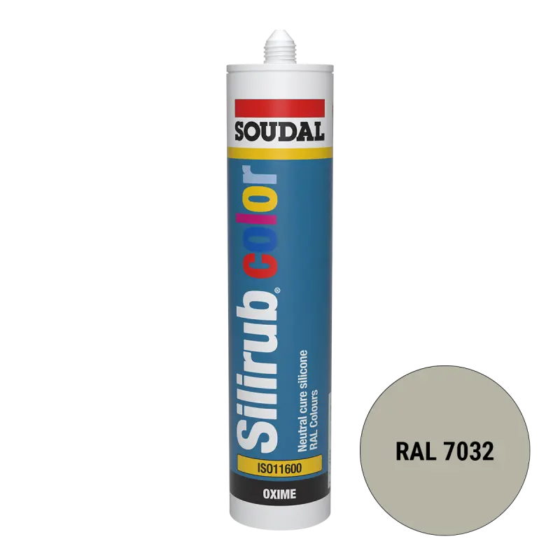 84026 Soudal Silirub Color Siliconenkit RAL 7032 300ml