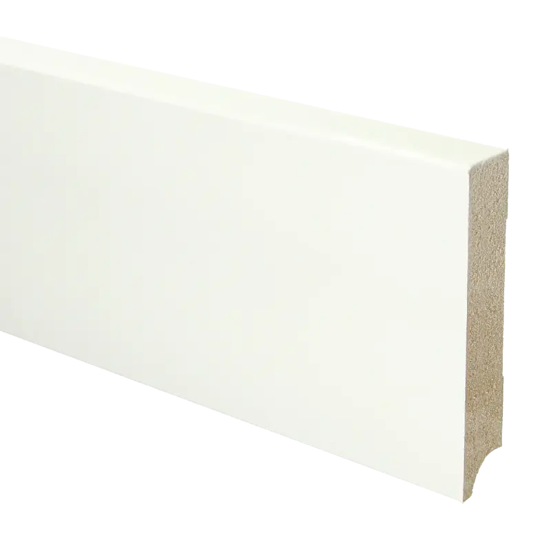 16408 BL vochtbestendige MDF plint 120x18 V313 wit gegrond recht 