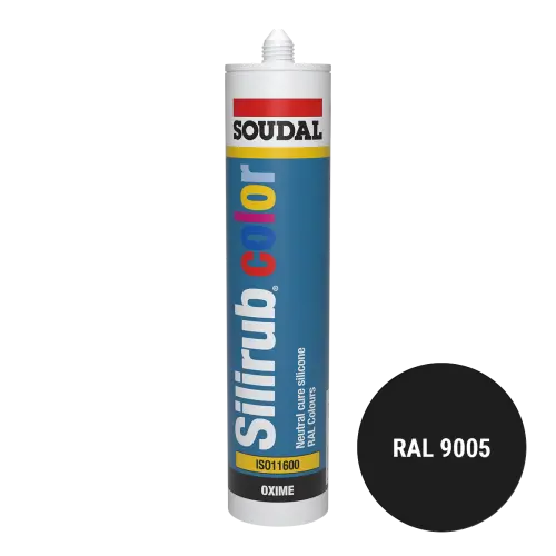 84037 Soudal Silirub Color Siliconenkit RAL 9005 300ml