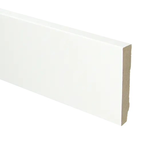 16756 MDF plint recht 90x15x2400 wit gefolied