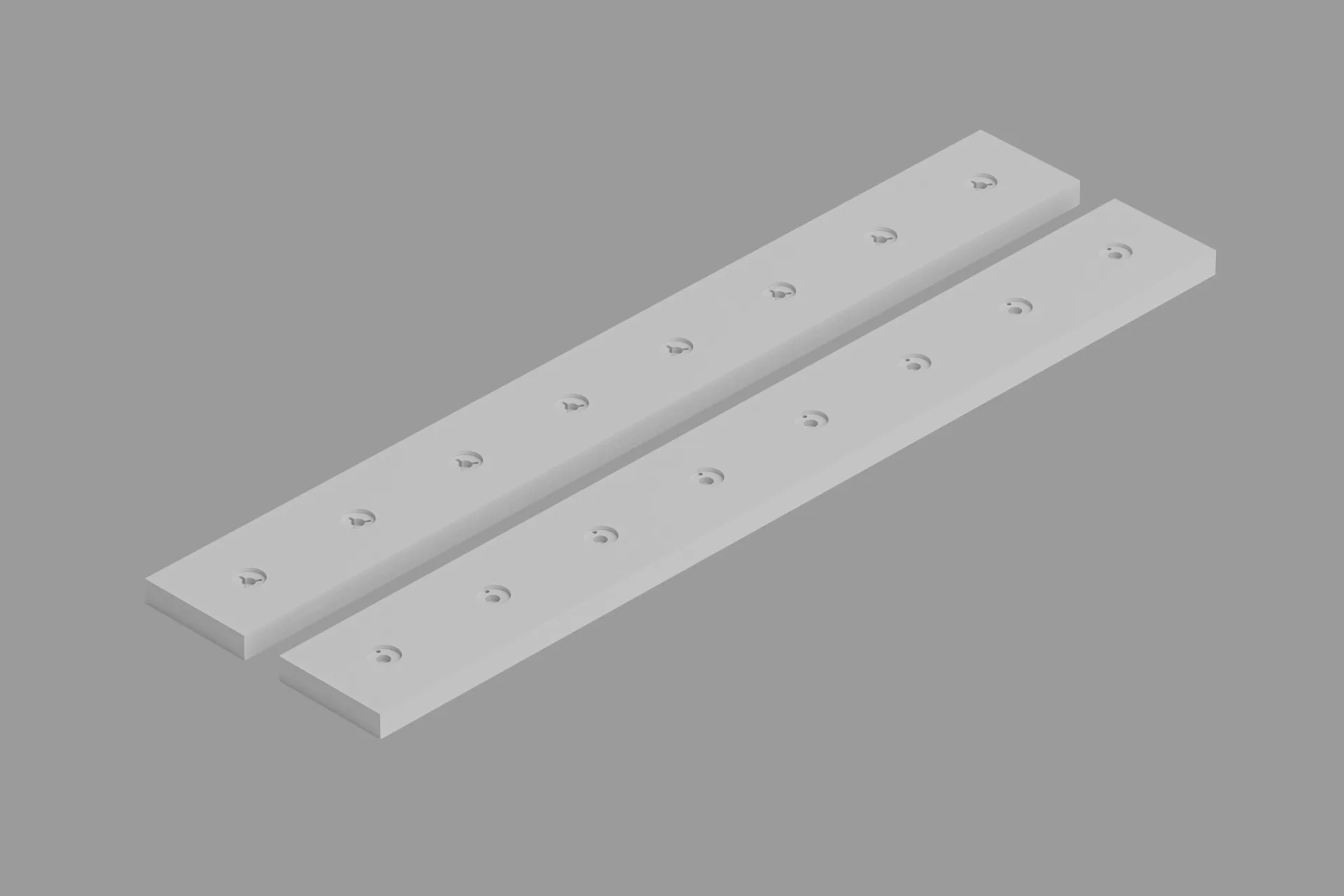 Divisio Uni white Denver mounting strips top + bottom 1m