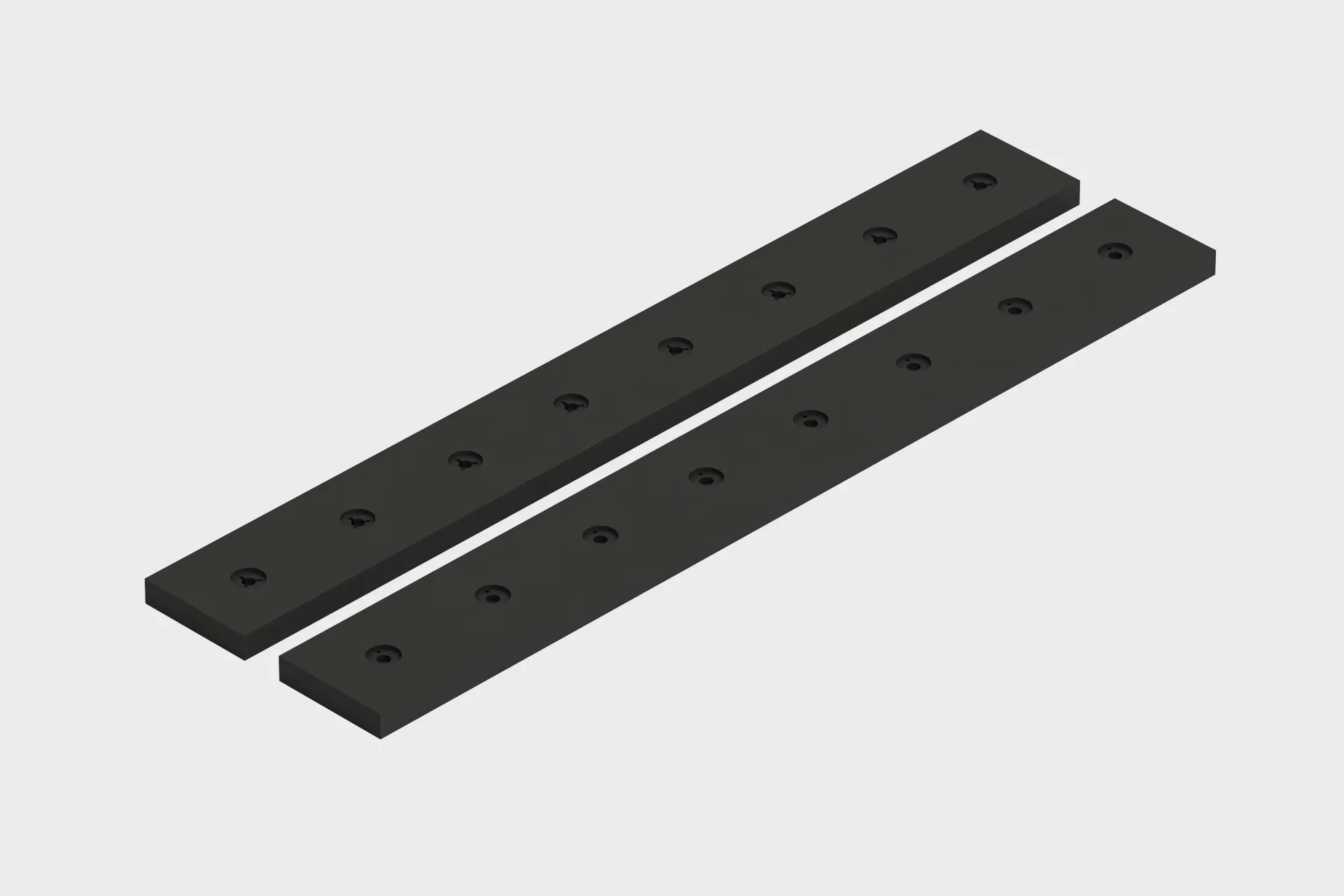 Divisio Uni black Chicago mounting strips top + bottom 1m