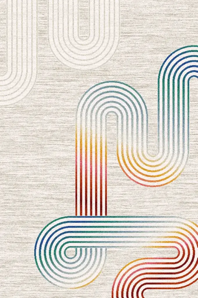 Strip Carpet Abstract Multicolor UniCarpet 7