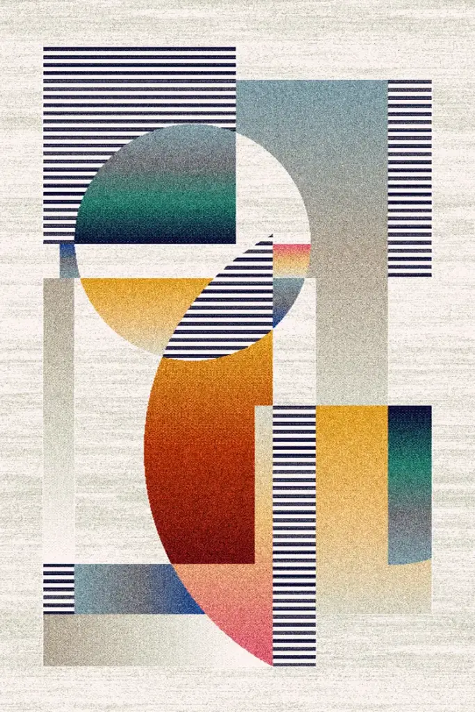 Strip Carpet Abstract Multicolor UniCarpet 10